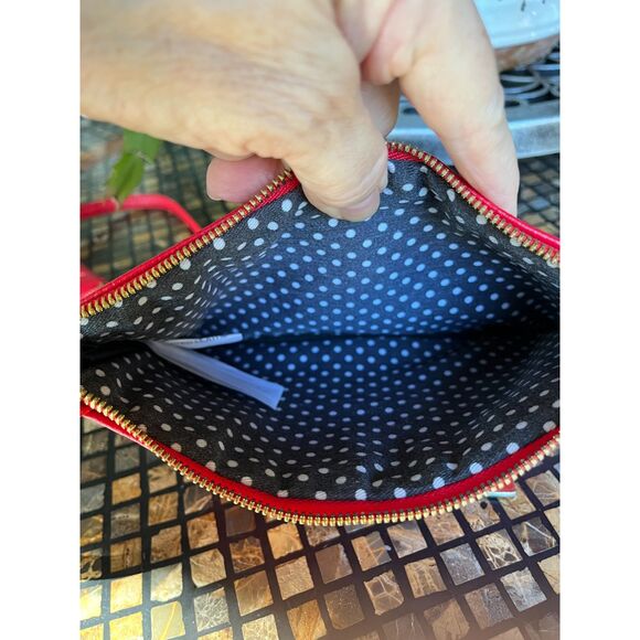 Loungefly Sugar Skull Red Crossbody & Clutch Combo Pebbled Leather EUC - Picture 8 of 11